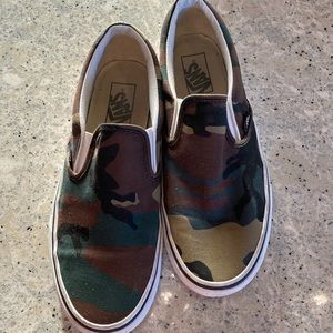 Vans camouflage slip-on shoe.